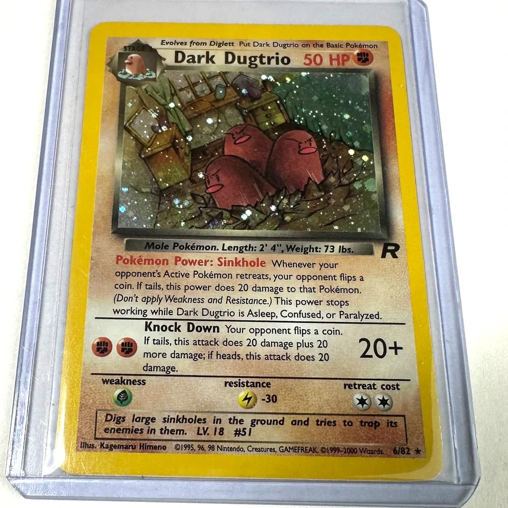 2000 Pokemon Team Rocket Dark Dugtrio 6/82 Holo Rare Unlimited Never Played